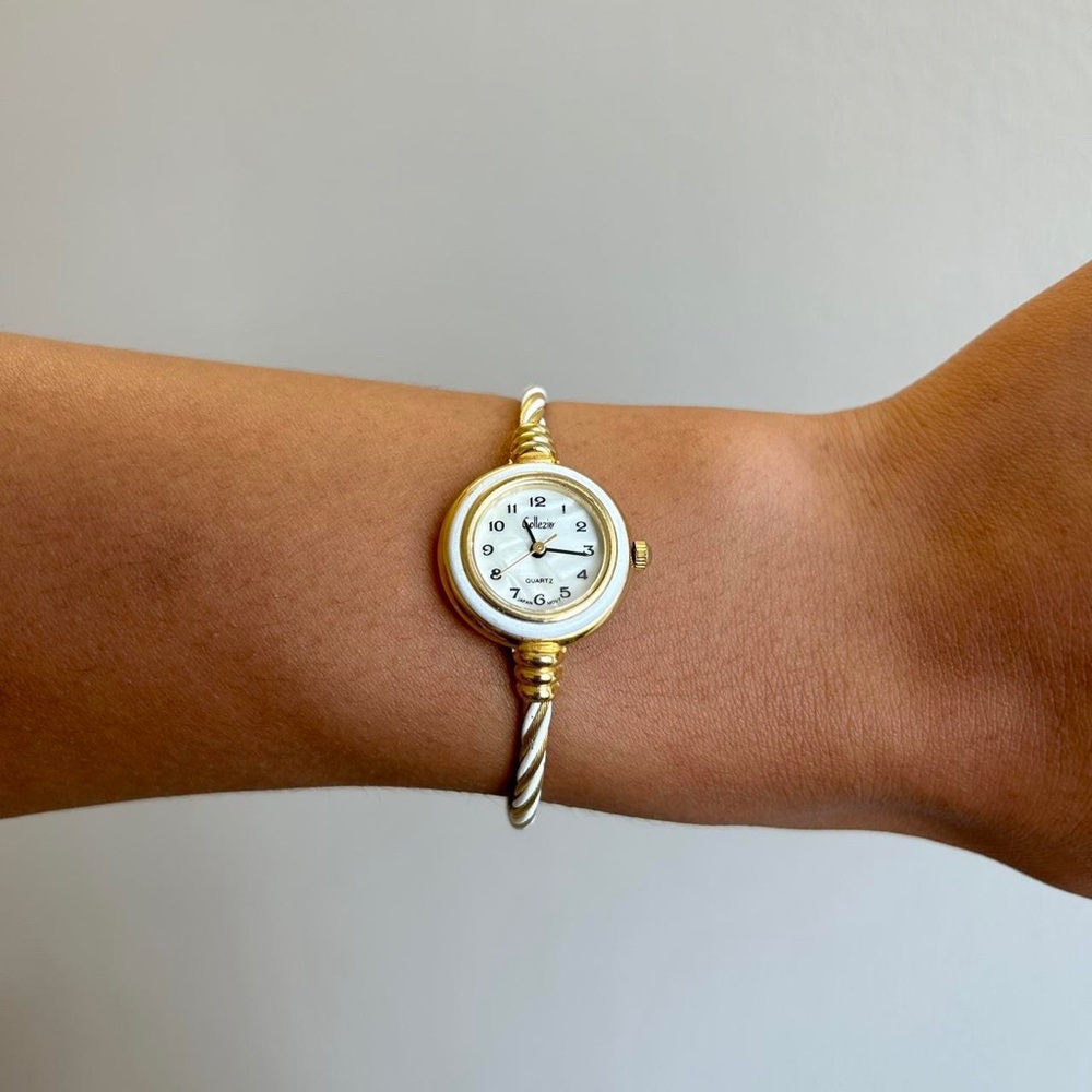 Vintage Gold & White Collezio Quartz Bracelet Watch